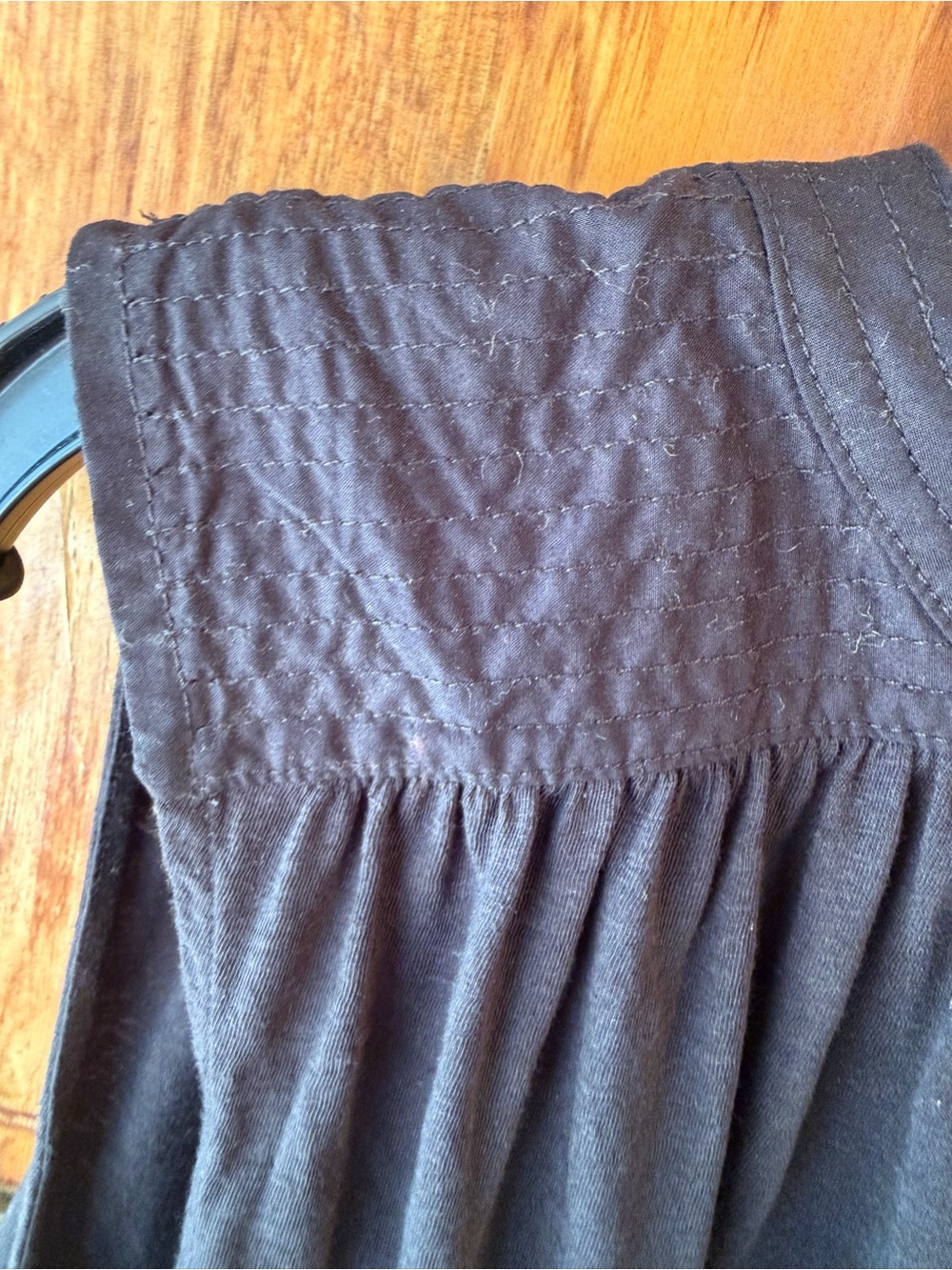 Black V-Neck Oversized Sleeveless Tank by Nation; Pima Cotton; sold at Evereve - Picture 4 of 9